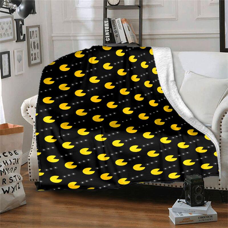 Pixel Game Flannel Blanket Soft Warm All-Season Throw, Design for Camping, Car Travel, Hiking Sofa, Bed, Office Perfect Gift for Parties