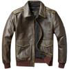 Chinese Size Flight Jackets A2 Edged Army Green Cow Leather Jacket Men Cowhide Bomber Aviator Coat Genuine Leather Jacket Autumn