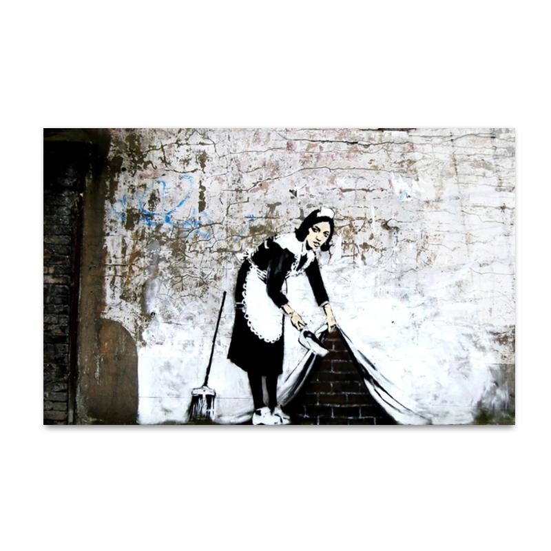 Бэнкси Граффити Искусство Холст Картина Современная Улица Поп-Арт Бабочка Мозги Девушка Плакаты и Принты Настенные Панно для Домашнего Декора