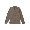 Solid Color Casual Multi-Pocket Button-Up Long Sleeve Shirt Unisex Shirts Khaki A683K-BK0