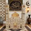 Wood Eid Advent Calendar with LED Light and 30 Drawer Countdown Calendar for Ramadans Table and Home Party Decorations
