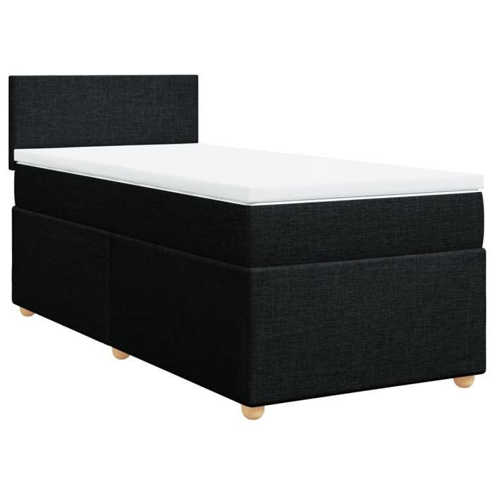 Maison Exclusive - Sommier à lattes de lit avec matelas Noir 90x200 cm Tissu