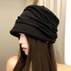 Japanese Yamamoto Style Pleated Striped Stack Hat Early Autumn Knitted Hat Street Fashionable Plain Face Small Pullover Hat