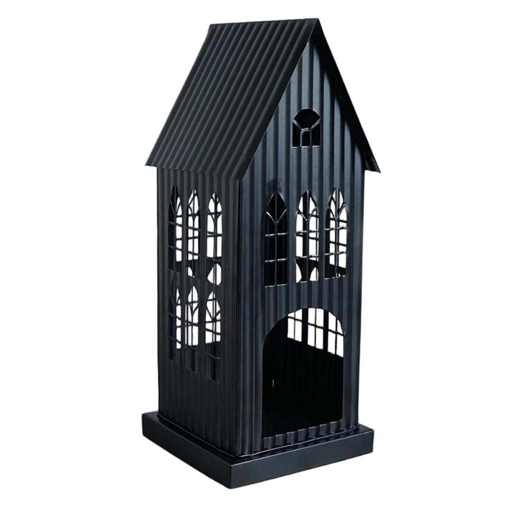 Металлический подсвечник в форме церкви, рождественский адвент, полый светодиодный подсвечник для домовладельцев, квартиры, гостиной, спальни