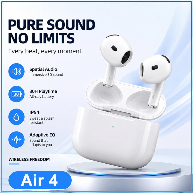 Наушники Air 4 True Wireless четвертого поколения Bluetooth 5.3 с активным шумоподавлением (ANC) Мгновенное подключение Наушники для четких голосовых вызовов