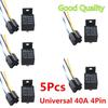 Новый набор из 5 штук Автомобильный грузовик Авто 12V 40A 40 А SPST Премиум реле и колодка 4 контакта 4P 4 провода
