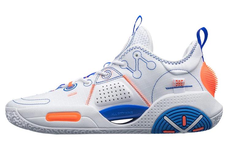Li Ning All City 9 V1.5 Амортизация Rebound Низкие Повседневные Баскетбольные Кроссовки Мужские Белый Синий Оранжевый ABAR077-5