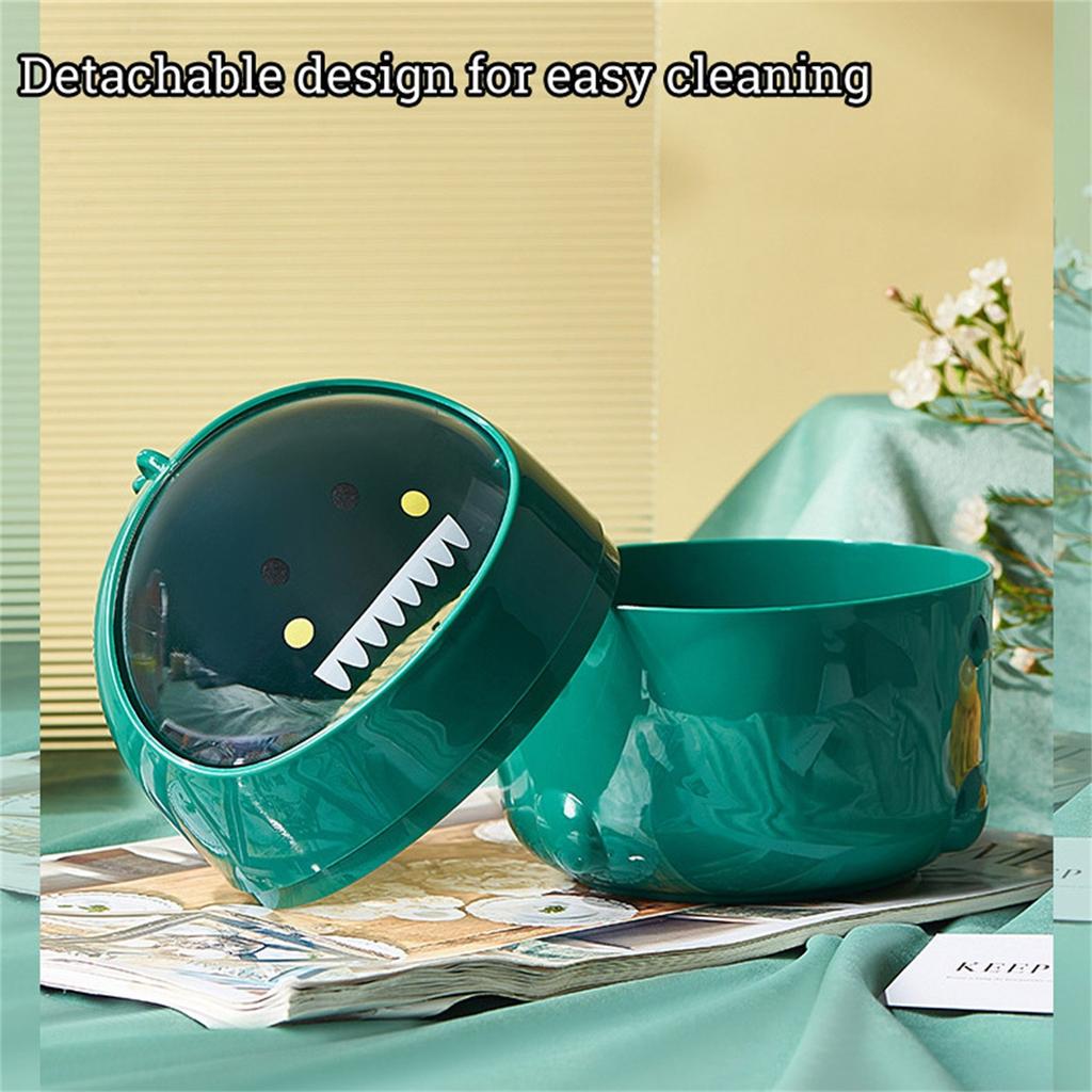 Dinosaur Desktop Trash Can Household Living Room Flip-top Paper-basket Removable Debris Makeup Brush Storage Bucket