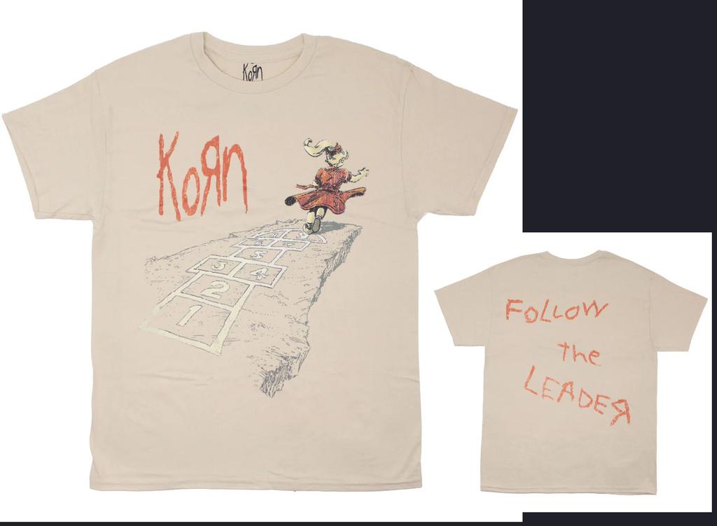 Unisex shirt Cotton Oversize Large Size Korn Follow the Leader 2 Sided Hop Scotch New Band Tees