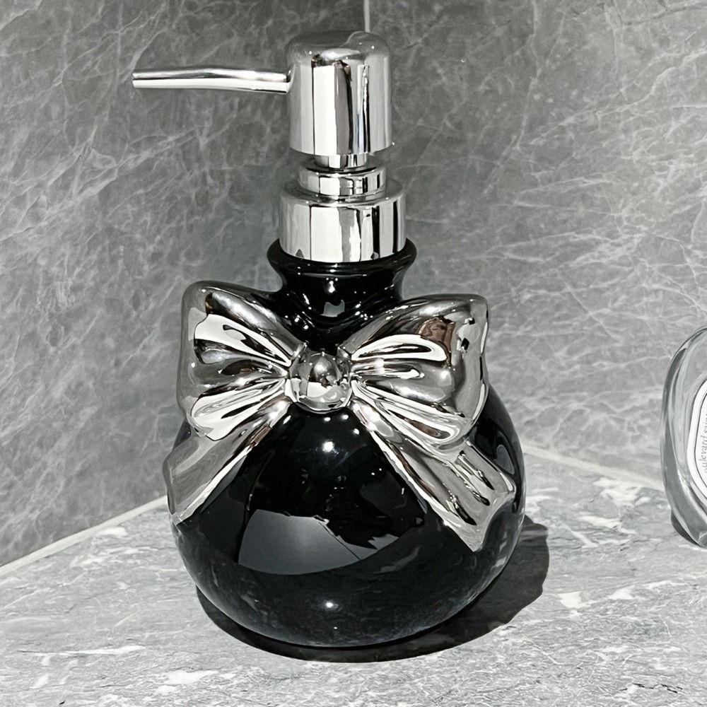 350ml Bow Lotion Bottle Ceramic Shower Gel Separate Bottles Practical Bow Soap Dispenser  Bathroom
