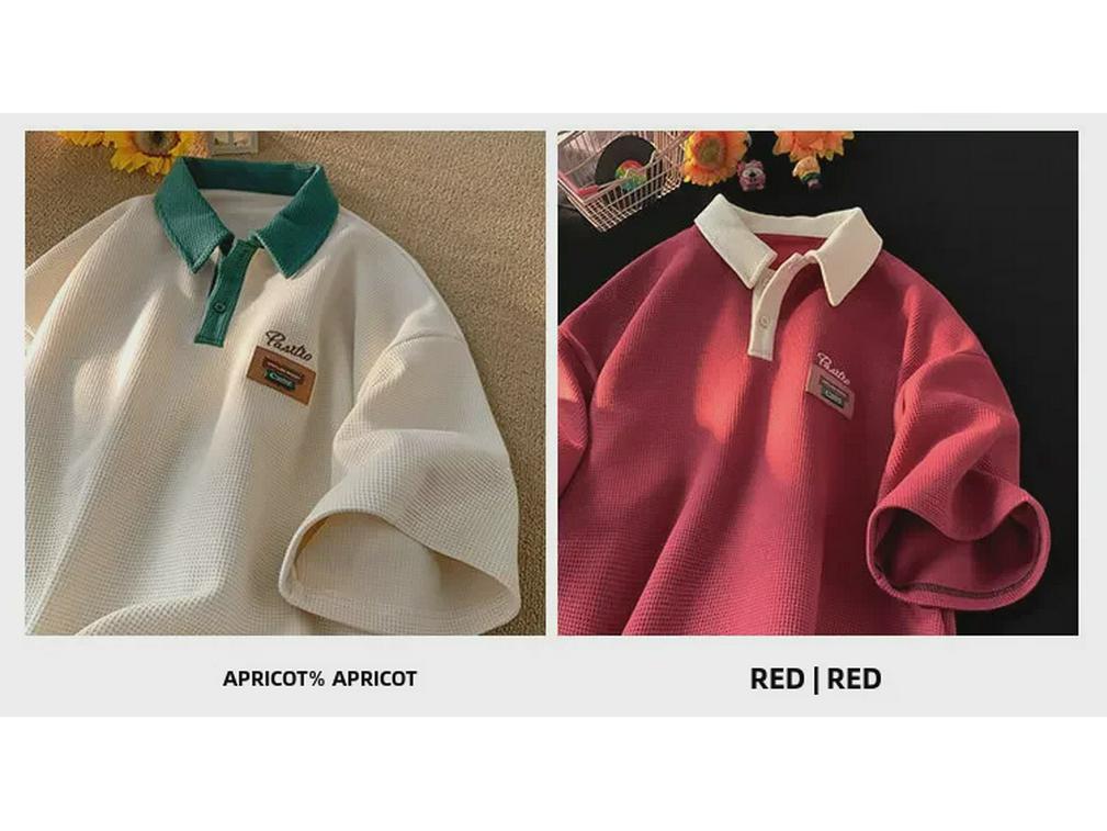 Мужская летняя ретро-футболка-поло с короткими рукавами из хлопка