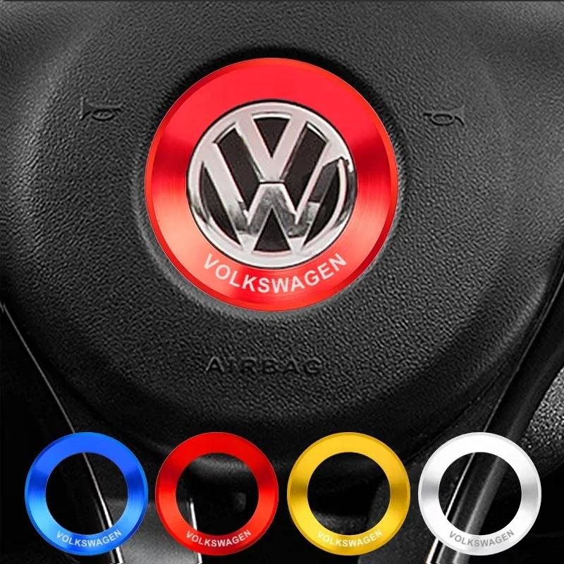 hijk1 ·Car Aluminium Alloy Steering Wheel Logo Circle Trim Sticker For Volkswagen VW Golf Polo Jetta CADDY Tiguan Passat Accessories