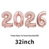 2026 Large Foil Number Balloons Set: 32'' & 40'' for New Year's Celebrations