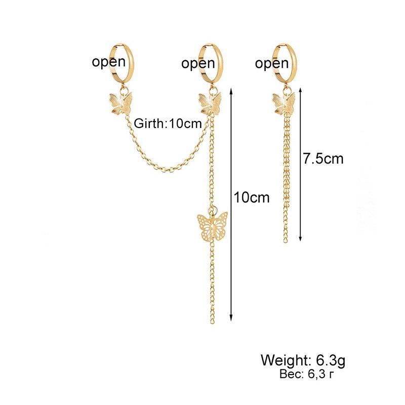 Набор колец-цепочек в стиле панк-бабочка, два открытых кольца на палец, хип-хоп, многослойные, индивидуальные, регулируемые, украшения для вечеринок, аксессуары
