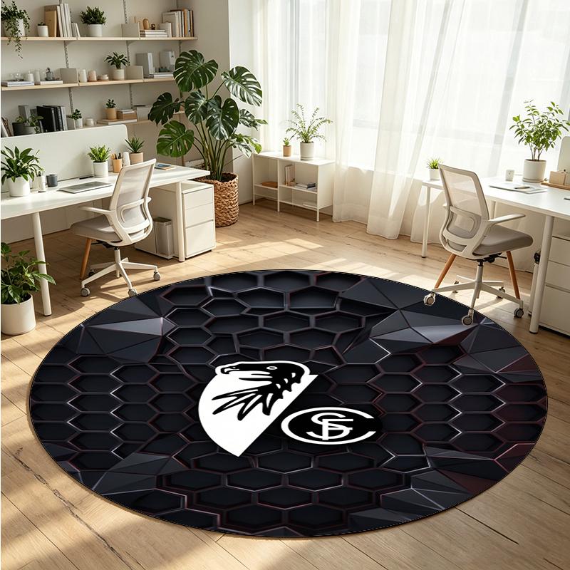 SC Freiburg FC Printed Round Crystal Velvet Rug Soft Non Slip Floor Carpet For Bedroom Holiday Gift