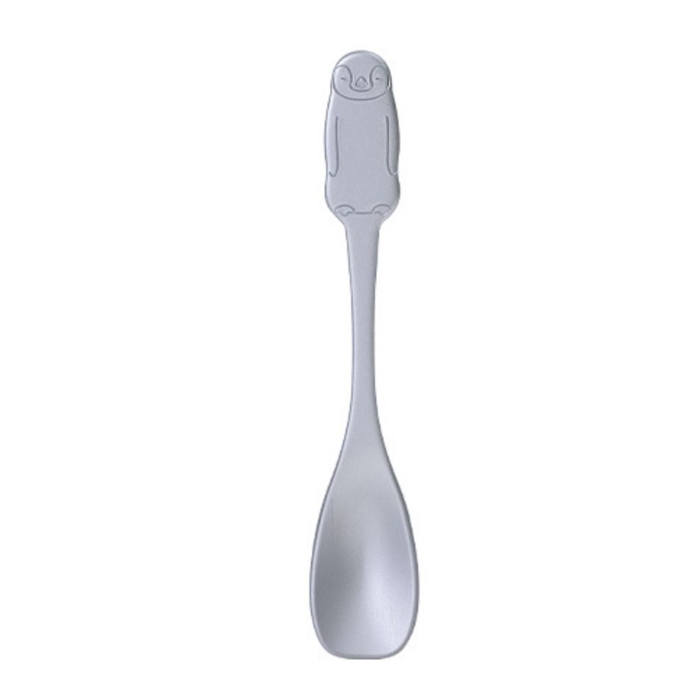 Dessert Scoop Aluminum Ice Cream Spoon Japan Penguin/bear Pattern Dessert Spoon Self-melting Type Silver Coffee Spoon Cake