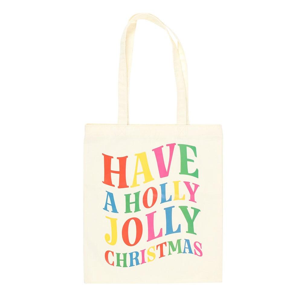 Something Different Have A Holly Jolly Christmas Polyester Tote Bag