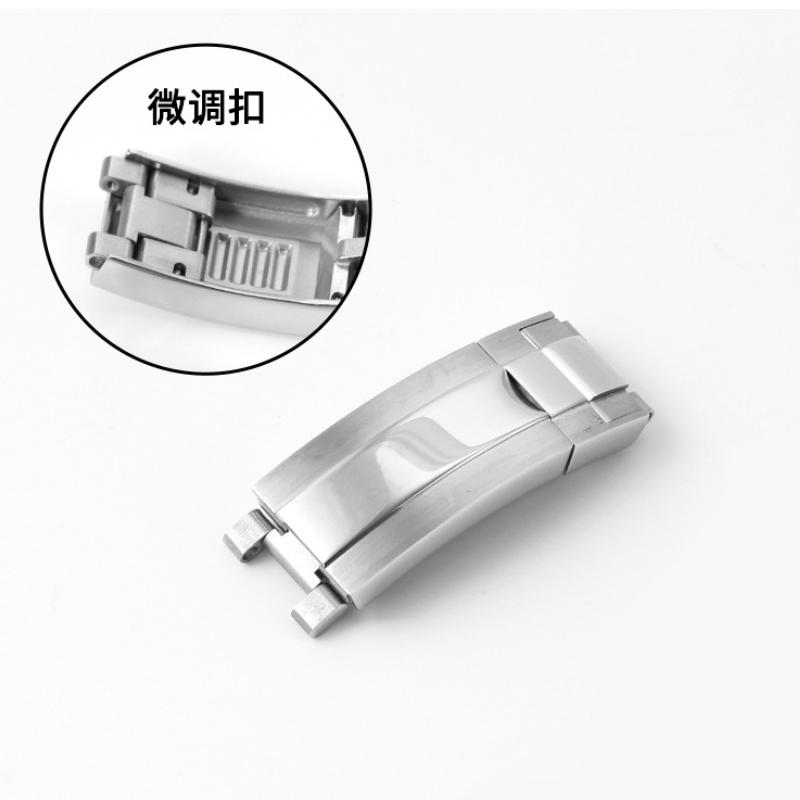 Застежка для ремешка часов 9x16 мм для Rolex Submariner Daytona GMT Yacht-Master из нержавеющей стали, регулируемая металлическая кнопочная застежка для часов