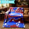 1PC Custom Name Blanket Bills Logo Flannel blankets Patterns Throw Blanket All-Season Soft Gift for Couch, Bed, Camping, Birthday gifts