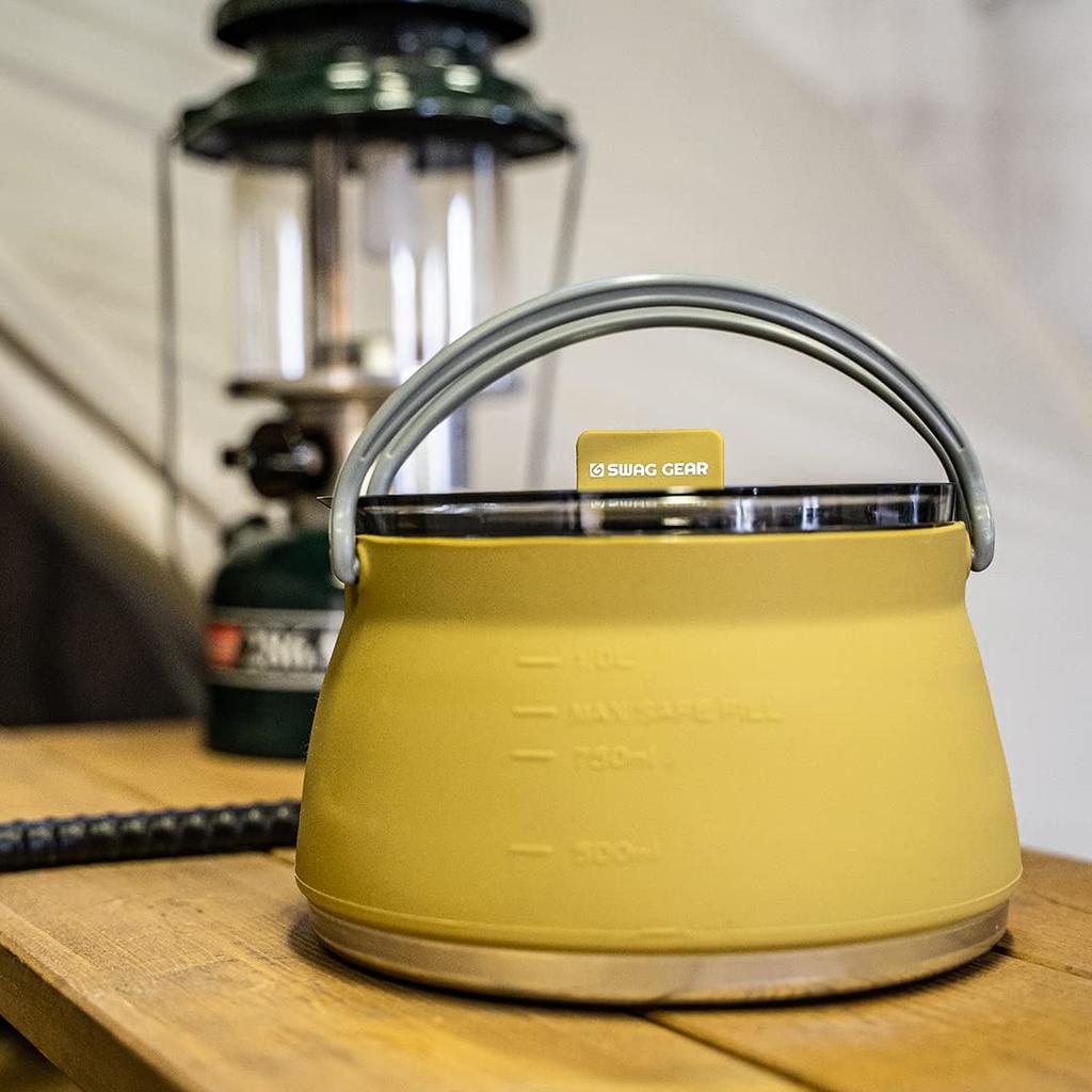 SWAG GEAR Походный чайник, походная посуда, складной портативный многофункциональный силиконовый кофейник, легко моется, сверхлегкий для походов и путешествий