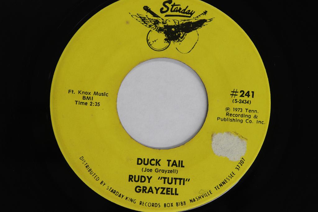 7inch Record RUDY TUTTI GRAYZELL - Duck Tail / You're Gone 241 STARDAY RECORDS 1973 US Rock Used