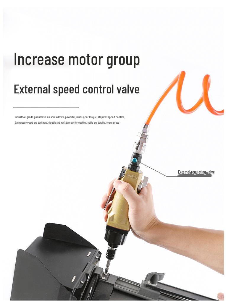 Industrial High-Torque Pneumatic Screwdriver for Woodworking with Hex Socket