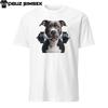 Уникальная футболка унисекс с питбультерьером и гантелей | С коротким рукавом, футболка для собаки в спортзале