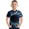Summer Round Neck Visual Deception 3D Printed Top Fashionable Casual Short Sleeved Children's Boy T-shirts