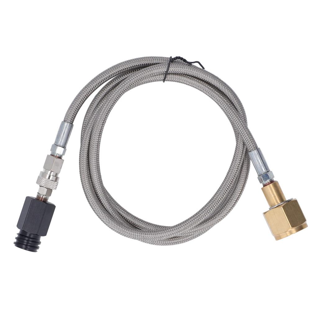 Soda Refill Adapter CO2 Cylinder Cartridge Fill Tank Connector with 60in Hose CGA320 Stainless Steel Hose