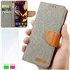 Etui Typu Portfel Do Samsung Galaxy A16 5G / A16 4G - Szary Pokrowiec Canvas + Szkło