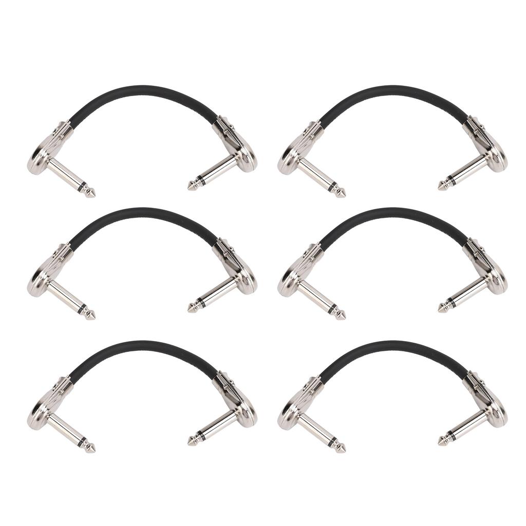 6 шт. Кабель для педали гитарного эффекта 15 см 6 дюймов 1/4 дюйма Прямоугольный гитарный патч-кабель для микрофона, усилителя, клавишных