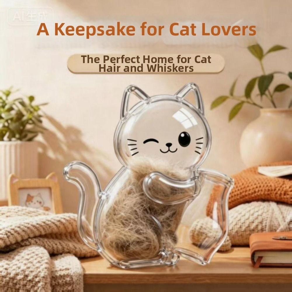DIY Pet Hair Keepsake Box Transparent Pet Memorial Container  Pet Souvenirs