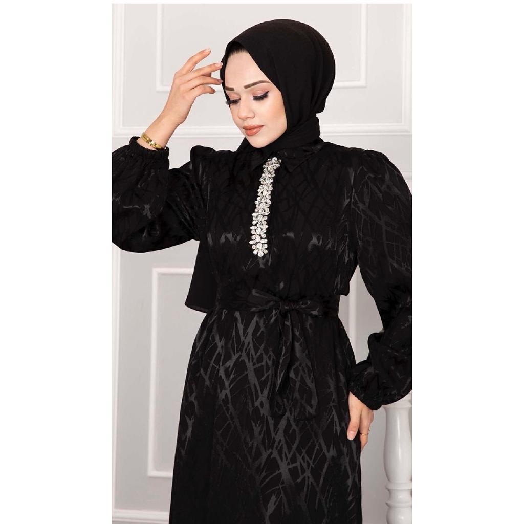 Жаккардовое вечернее платье Stoney в стиле хиджаб