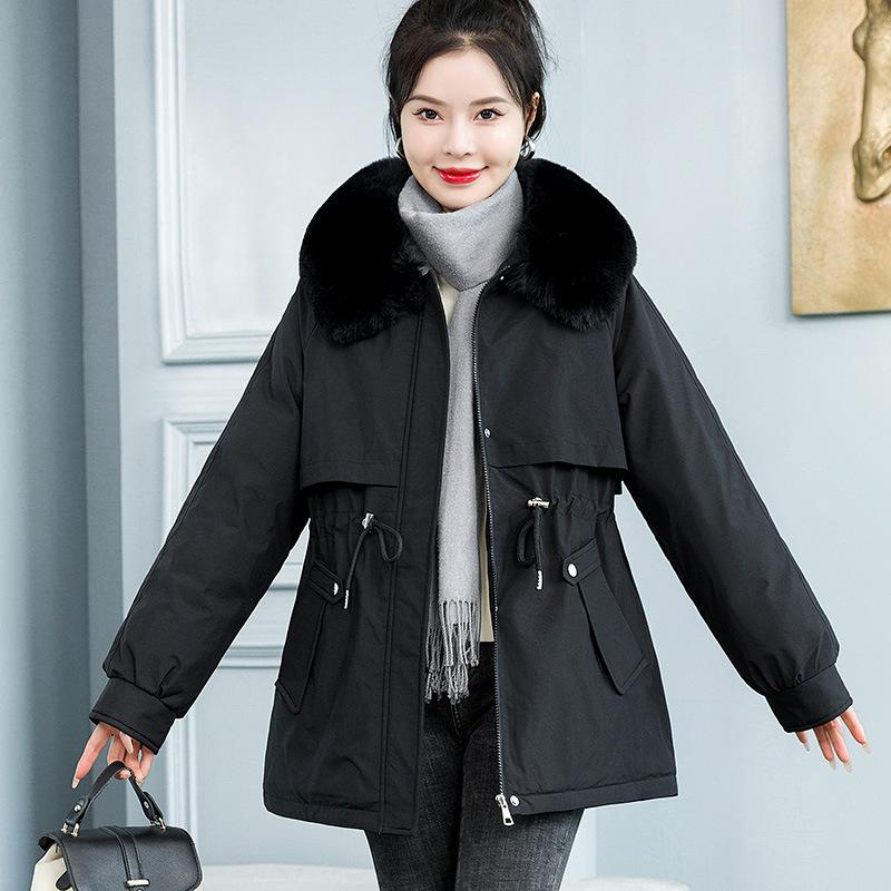 Send To Overcome The Long Waist Cotton Jacket Plus Velvet Cotton-padded Jacket Down Cotton Jacket Femal