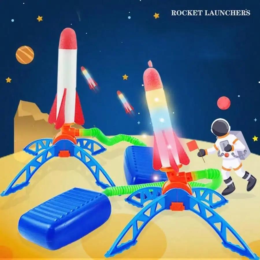 Детская игрушка-ракетница, пенные ракеты и прочная подставка-пусковая установка, веселые игры на свежем воздухе для всей семьи, игрушка для улицы, подарки на день рождения для детей
