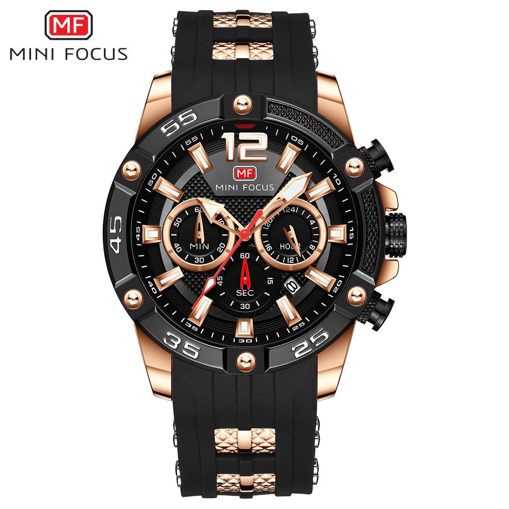 MINI FOCUS 0349G Многофункциональные водонепроницаемые кварцевые спортивные часы для мужчин