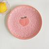 INS Hand-painted 8-inch Relief Plate Home Dessert Plate Breakfast Fruit Plate Fruit Baking Tray Cute Atmosphere Decoration Plate