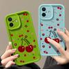 Красный вишневый узор TPU мягкий чехол для телефона iPhone 16 Pro Max 15 Pro 14 13 12 11 XR XS матовый противоударный защитный бампер для объектива