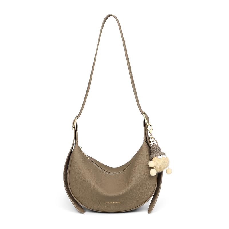 Viney women's genuine leather armpit bag, high-end dumpling wrap