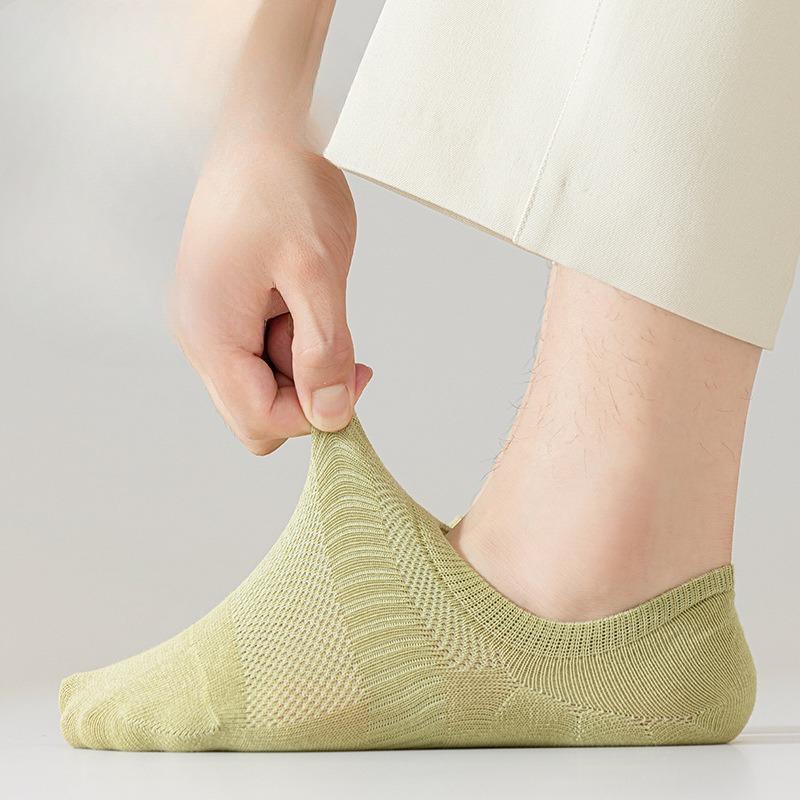 Мужские весенне-летние короткие носки, сетчатые невидимые хлопковые носки, не скатывающиеся носки-лодочки, не сползающие и невидимые носки