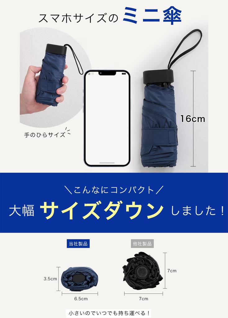 Зонт от солнца и УФ-лучей Полный свет Жара Тепловой удар Складной для мужчин и Темно-синий [Поддержка бизнеса] Компактный, размером со смартфон Дождь, 100% защита,