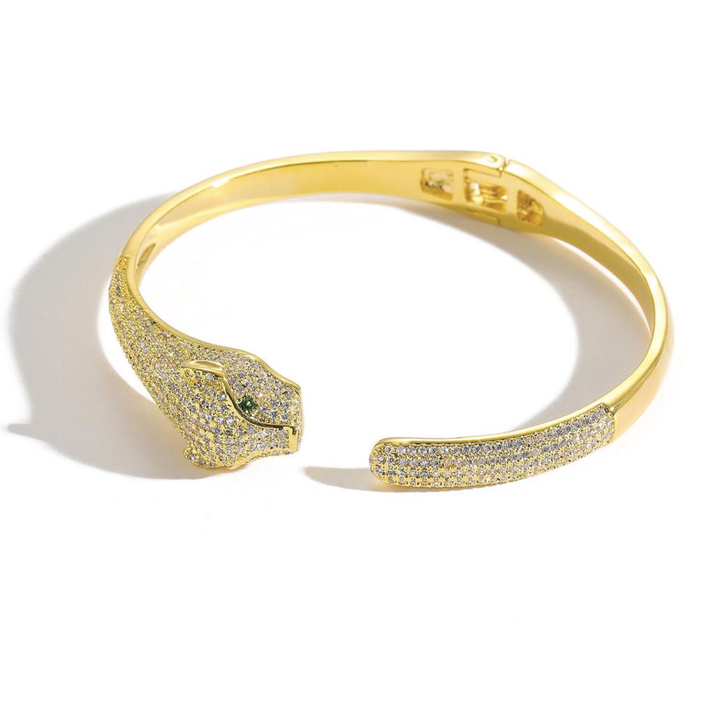 Хип-хоп Браслет с Леопардовым Принтом Медь Инкрустированный Цирконием Браслет Высококлассный Модный Браслет