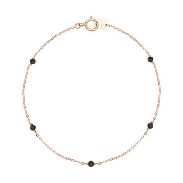 14K Bracelet Chain Gold Bracelet Black Spinel
