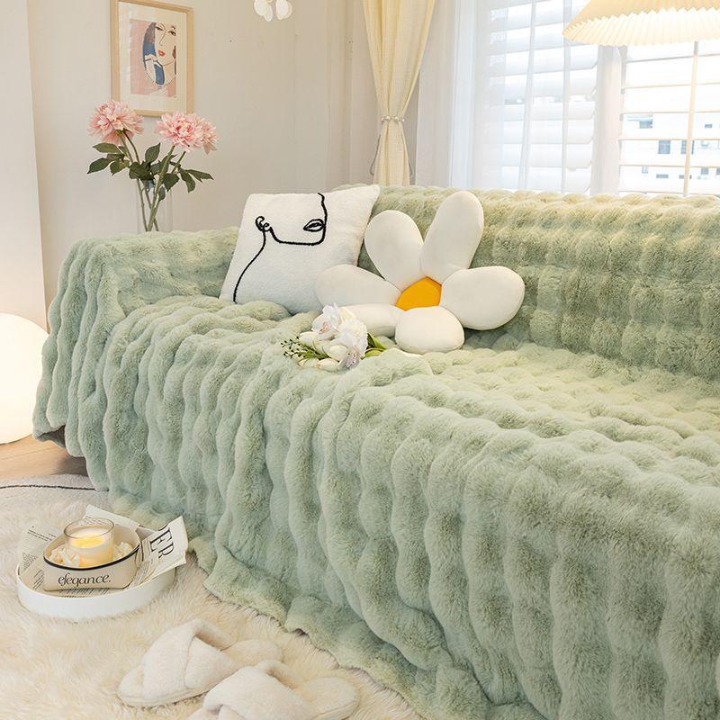 Простой тканевый чехол для дивана, утолщенное полотенце для дивана, цельный универсальный чехол для дивана, полное покрытие, одеяло, подушка