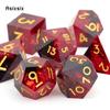 7 шт. красная смола золотой номер кости с острыми краями многогранные кости подходят для ролевой ролевой настольной игры