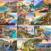 New 5D DIY Diamond Painting Landscape Head Diamond Embroidery Sea View Cross Stitch Full Round Drill Home Decor Art Gift