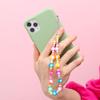 Colorful for Keys Pearl Rope Phone Case Hanging Cord Phone Lanyard Mobile Phone Chain Soft Clay