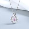 Love Heart-shaped Pink Agile Necklace for Women, Japanese and Korean Simple and Trendy Heart-beating Collarbone Neck Chain