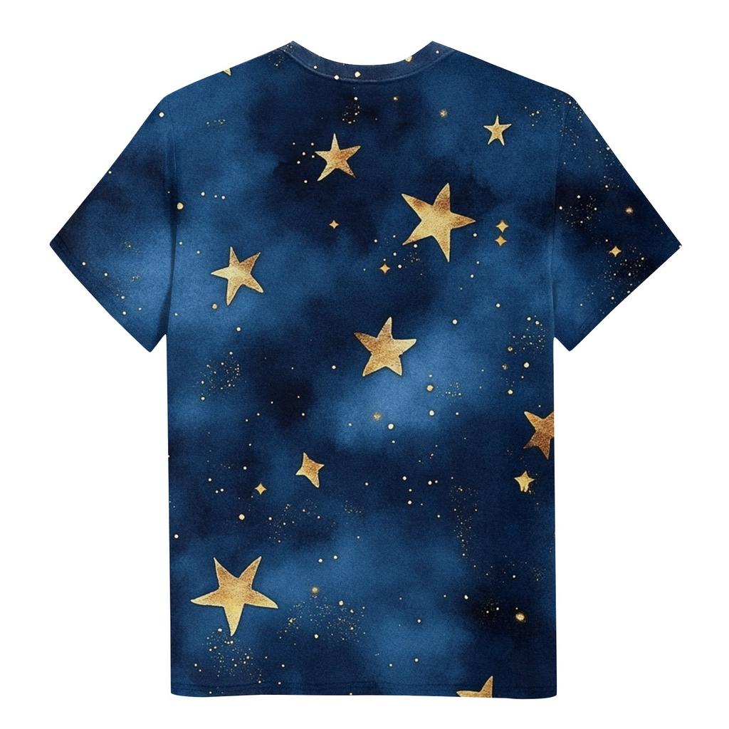 Женская мода Sky Print модная универсальная облегающая футболка с коротким рукавом