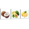 Набор из трех картин, печать на холсте Природа Фрукты